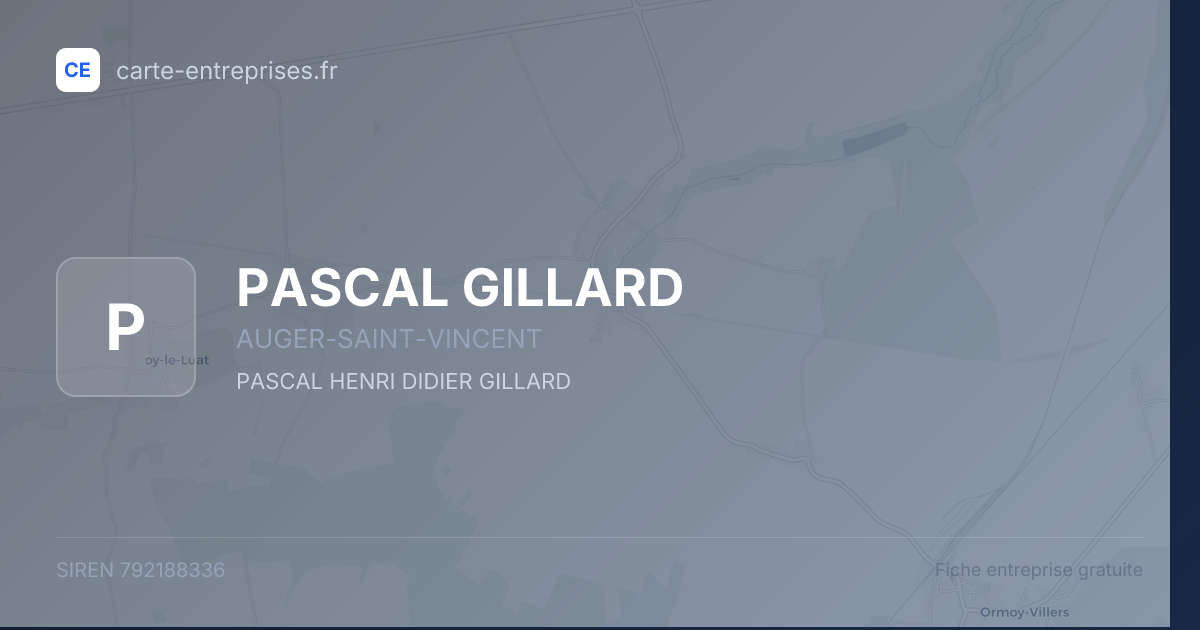 PASCAL GILLARD — 792188336 — fiche entreprise