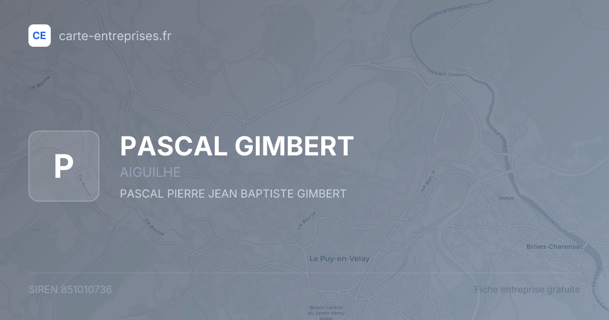 PASCAL GIMBERT — 851010736 — fiche entreprise