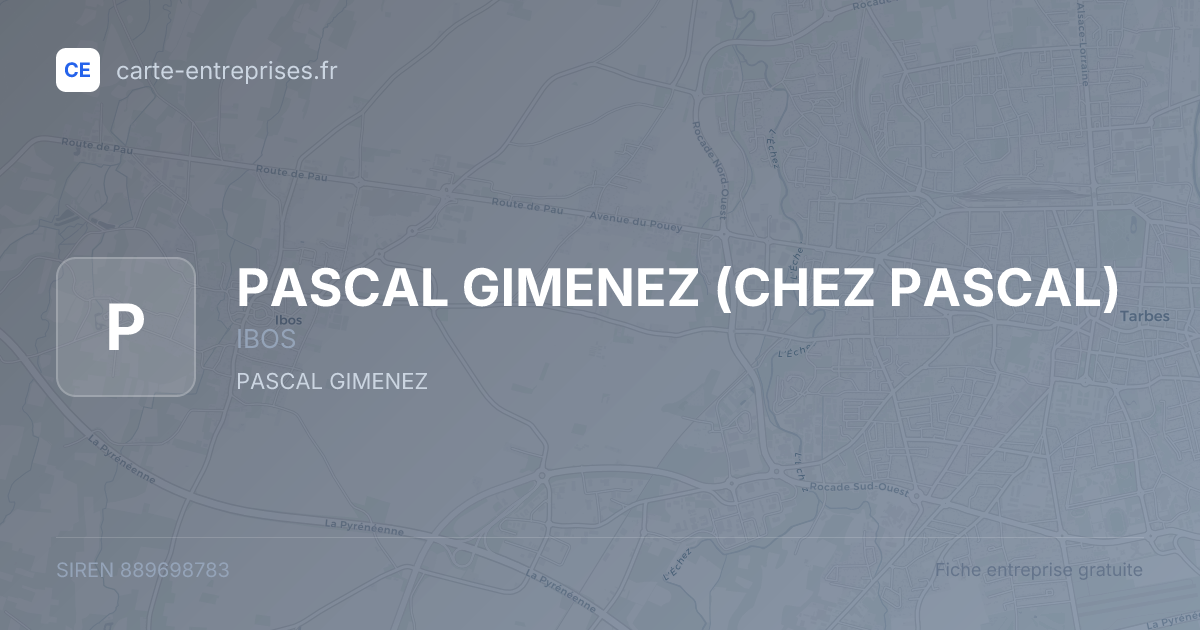 PASCAL GIMENEZ (CHEZ PASCAL) — 889698783 — fiche entreprise