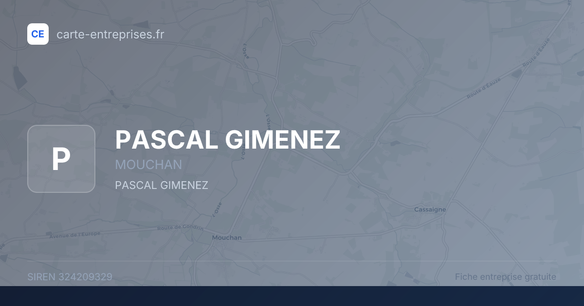 PASCAL GIMENEZ — 324209329 — fiche entreprise