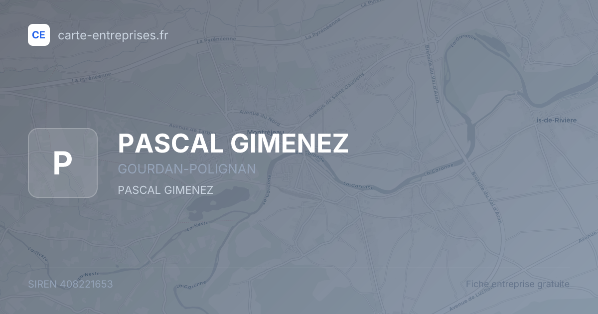 PASCAL GIMENEZ — 408221653 — fiche entreprise