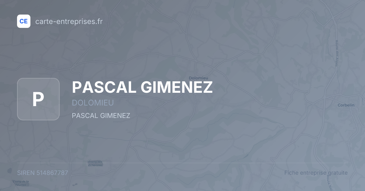 PASCAL GIMENEZ — 514867787 — fiche entreprise
