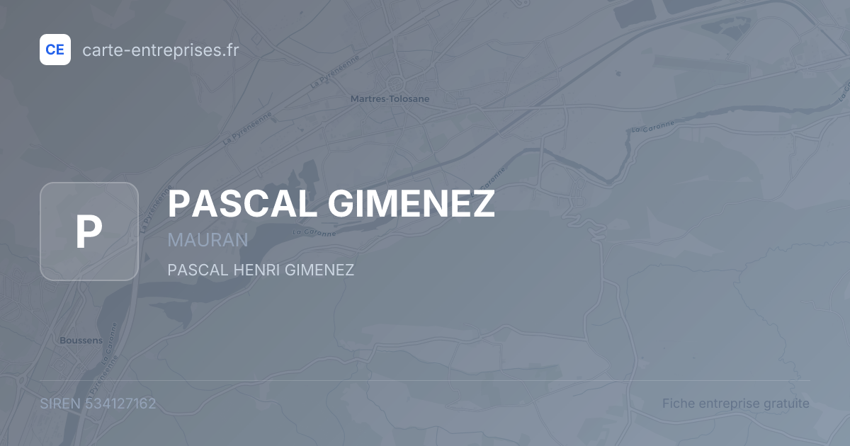 PASCAL GIMENEZ — 534127162 — fiche entreprise