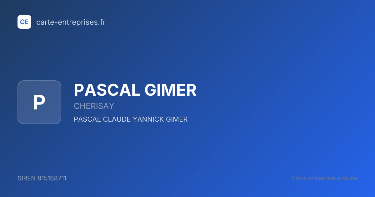 PASCAL GIMER — 815168711 — fiche entreprise