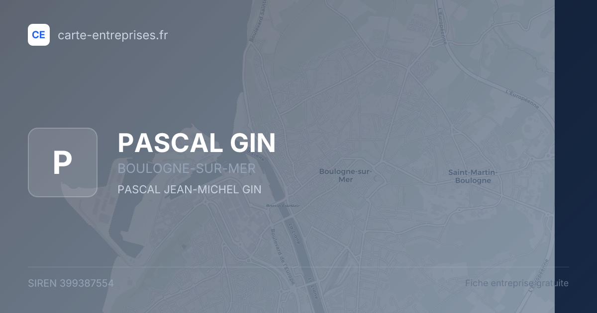 PASCAL GIN — 399387554 — fiche entreprise