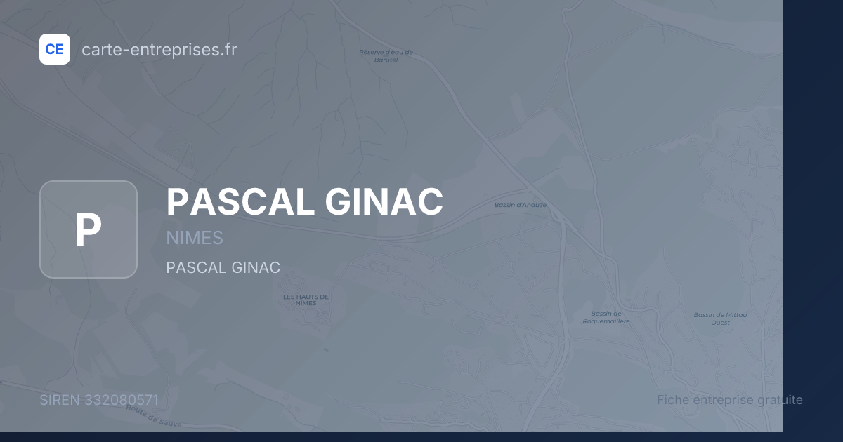 PASCAL GINAC — 332080571 — fiche entreprise