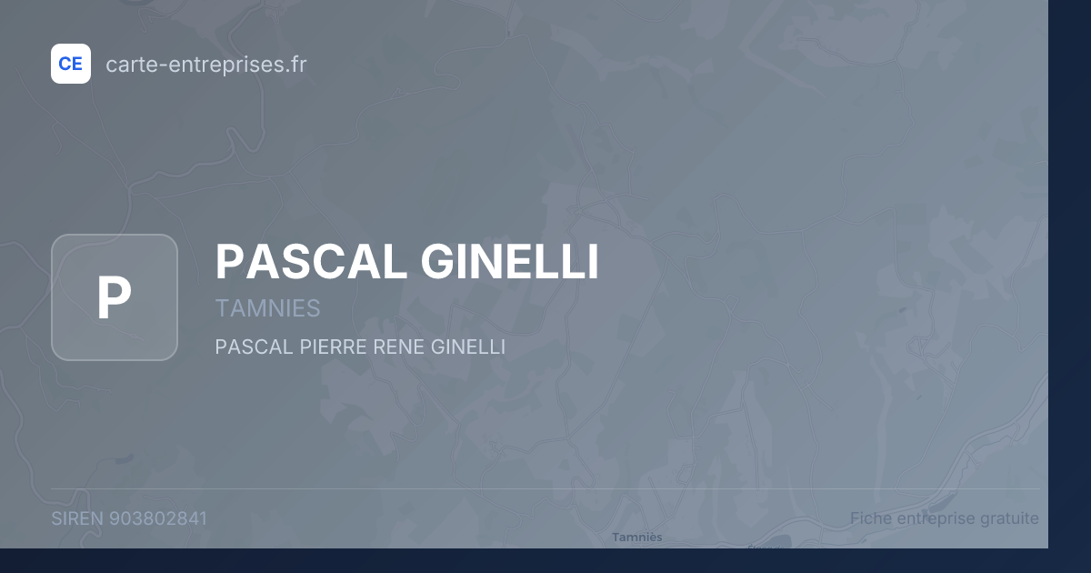 PASCAL GINELLI — 903802841 — fiche entreprise