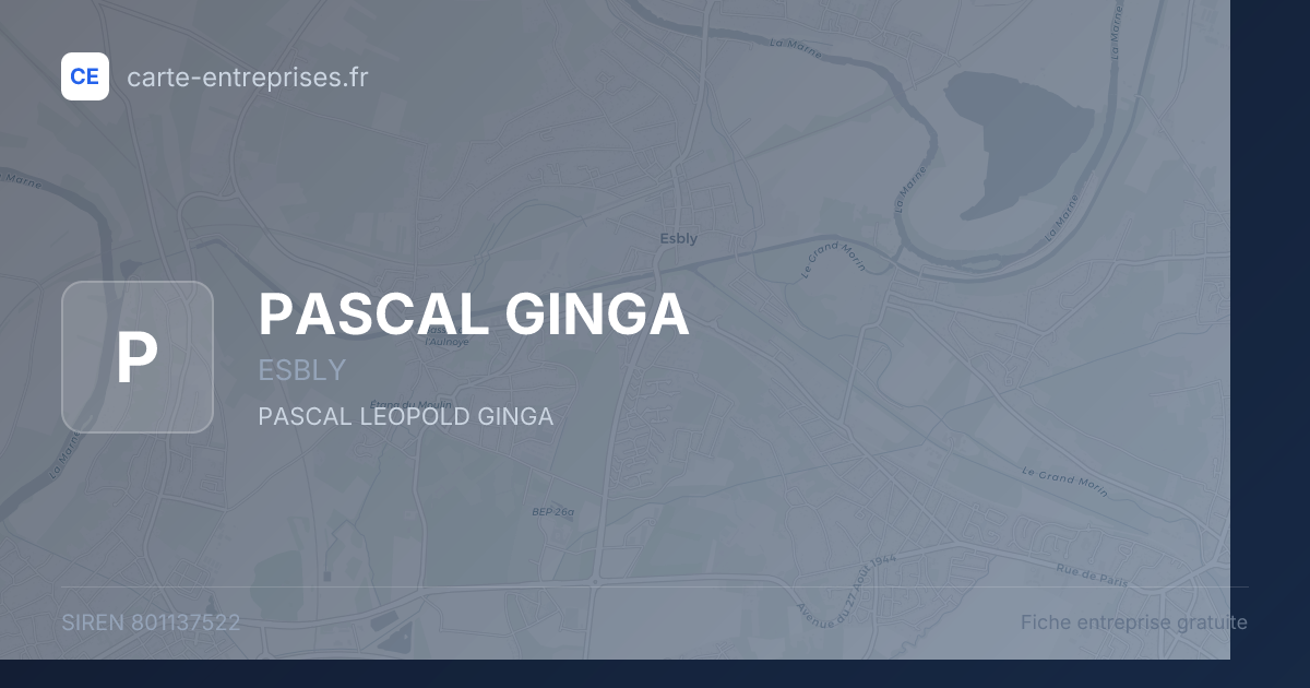 PASCAL GINGA — 801137522 — fiche entreprise