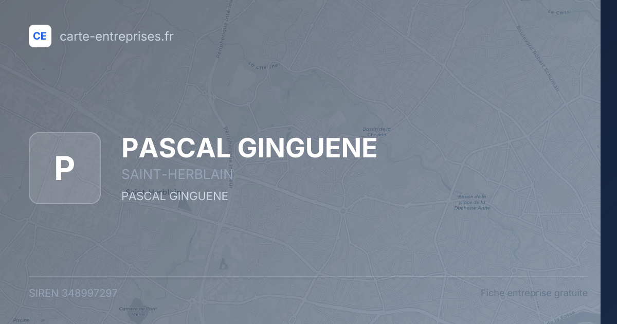 PASCAL GINGUENE — 348997297 — fiche entreprise