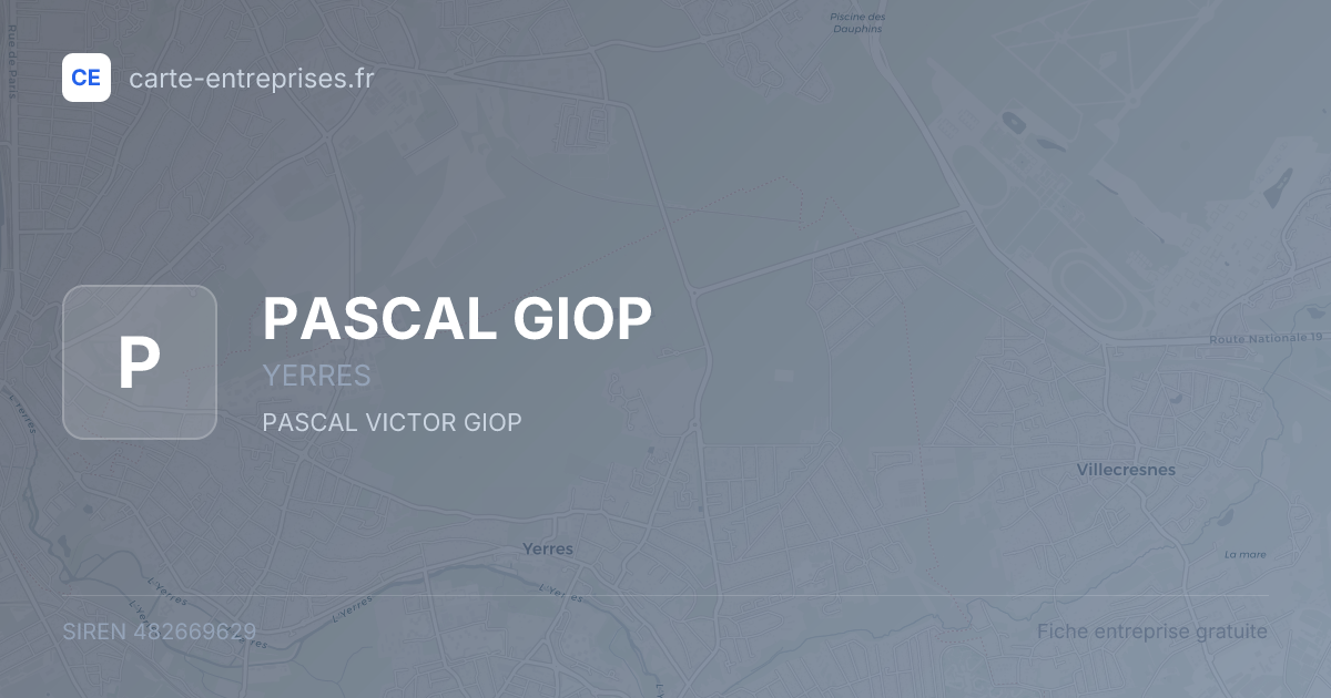PASCAL GIOP — 482669629 — fiche entreprise