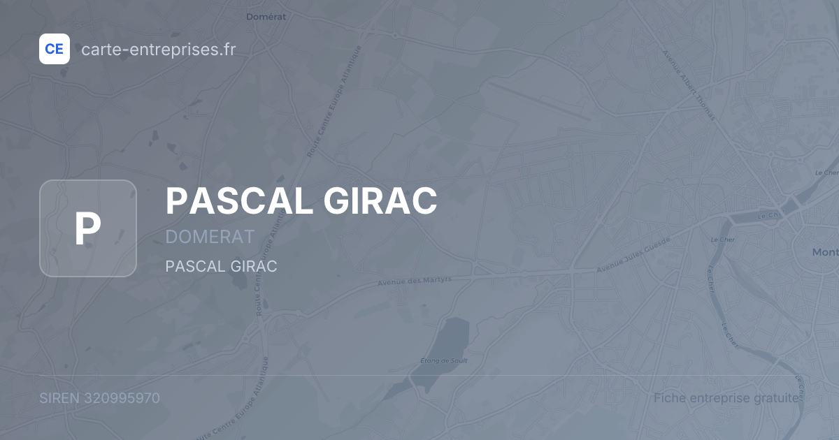 PASCAL GIRAC — 320995970 — fiche entreprise