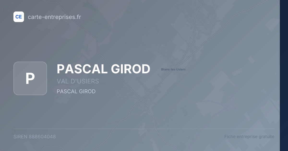 PASCAL GIROD — 888604048 — fiche entreprise