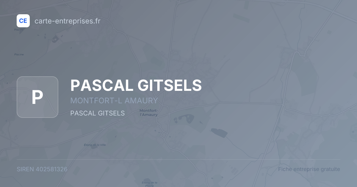 PASCAL GITSELS — 402581326 — fiche entreprise
