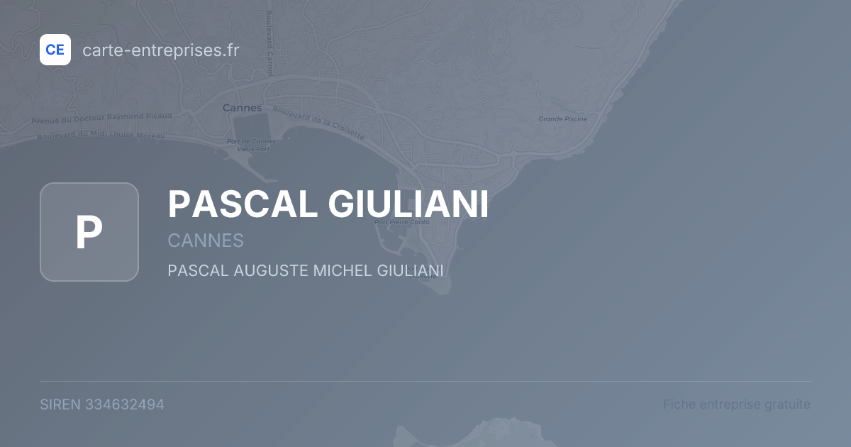 PASCAL GIULIANI — 334632494 — fiche entreprise