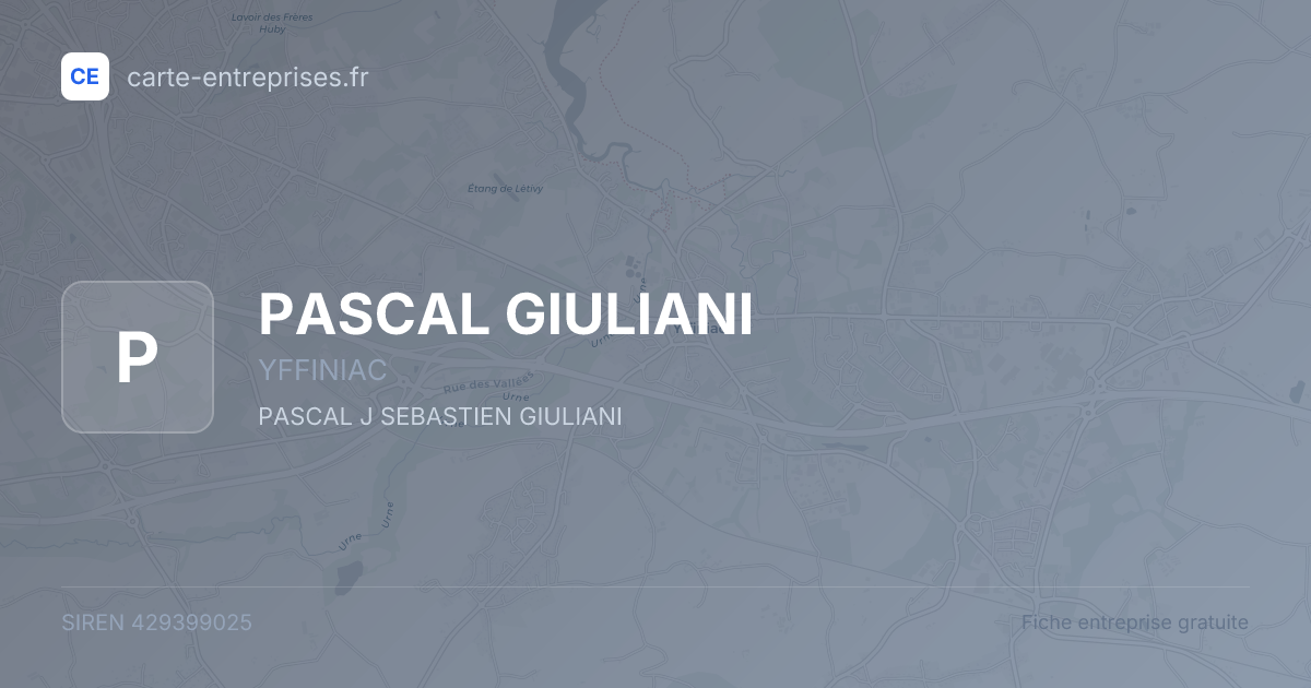 PASCAL GIULIANI — 429399025 — fiche entreprise