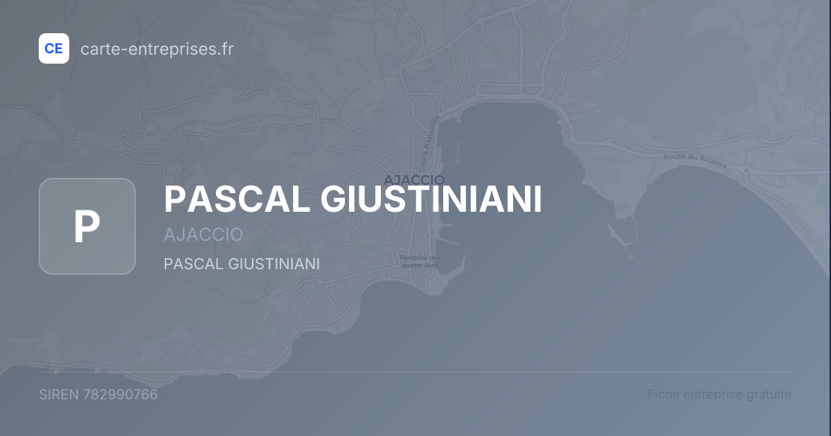 PASCAL GIUSTINIANI — 782990766 — fiche entreprise