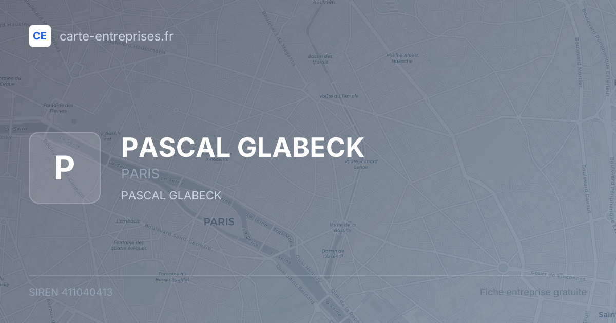 PASCAL GLABECK — 411040413 — fiche entreprise