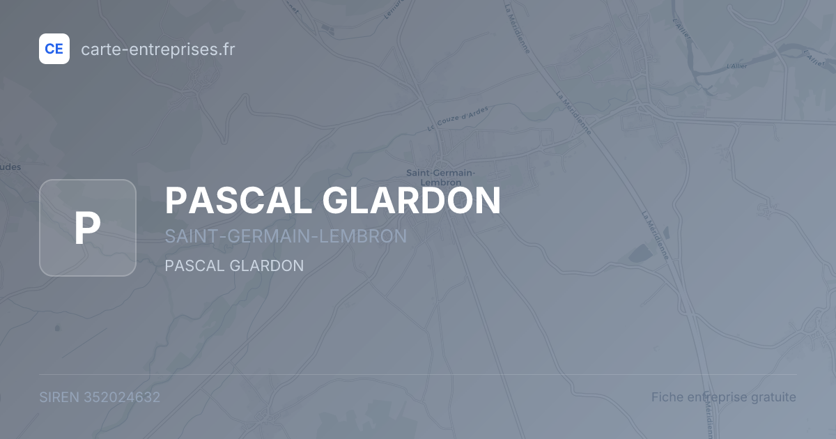 PASCAL GLARDON — 352024632 — fiche entreprise