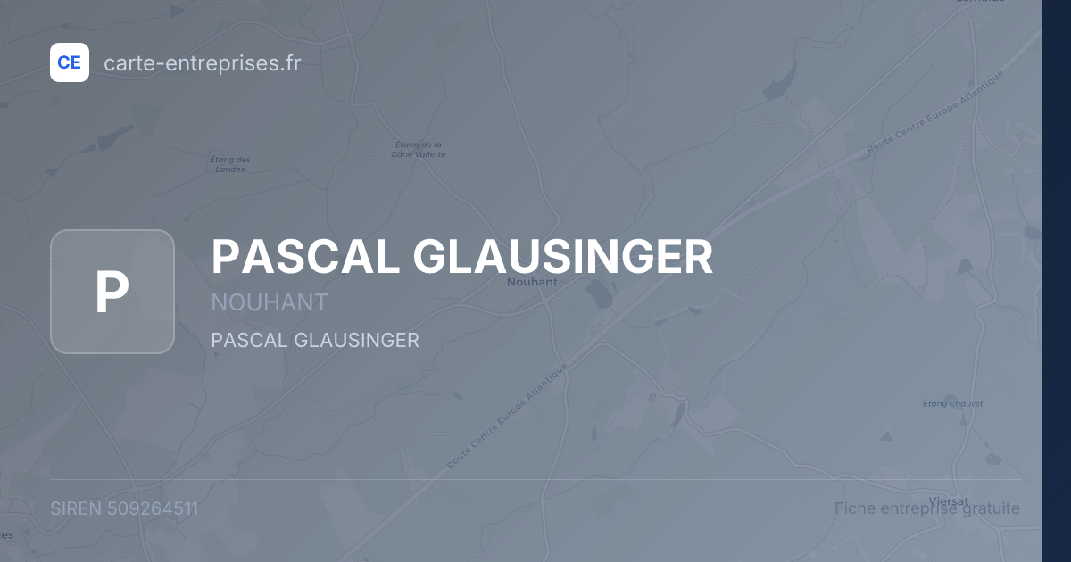 PASCAL GLAUSINGER — 509264511 — fiche entreprise