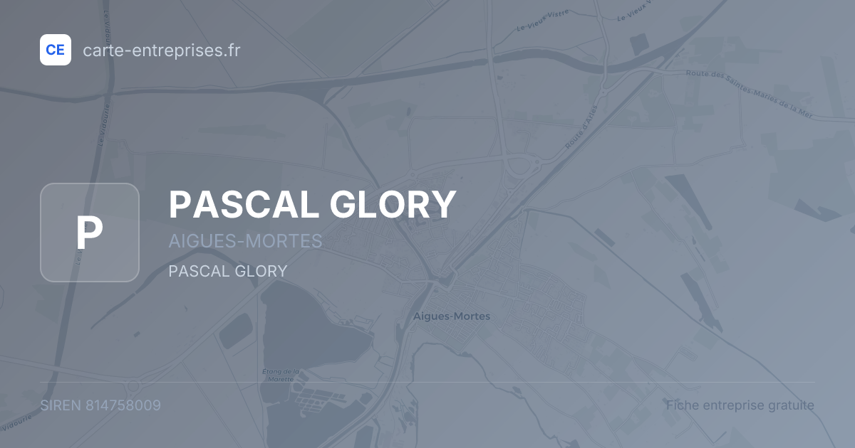 PASCAL GLORY — 814758009 — fiche entreprise