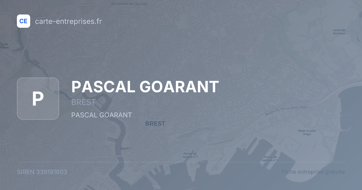 PASCAL GOARANT — 339191603 — fiche entreprise