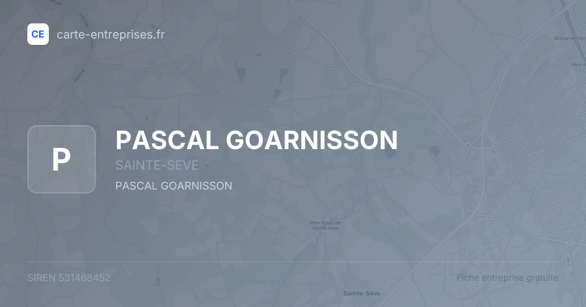 PASCAL GOARNISSON — 531468452 — fiche entreprise