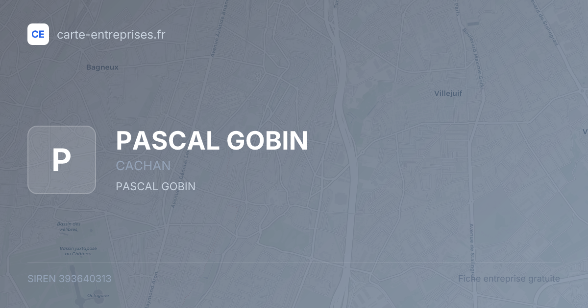PASCAL GOBIN — 393640313 — fiche entreprise