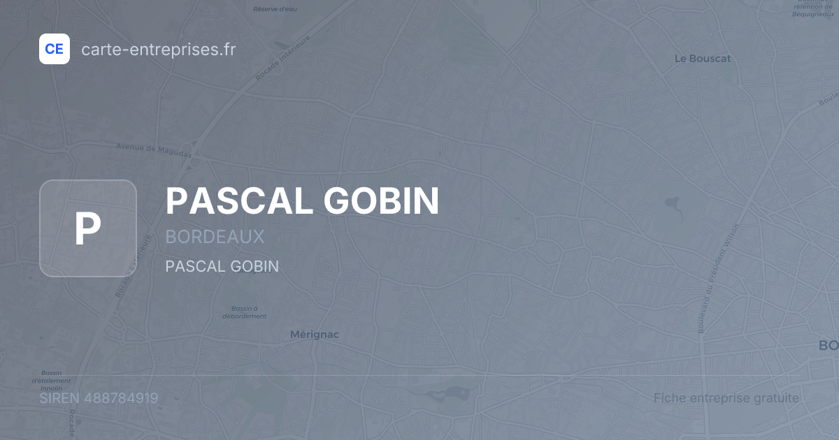 PASCAL GOBIN — 488784919 — fiche entreprise
