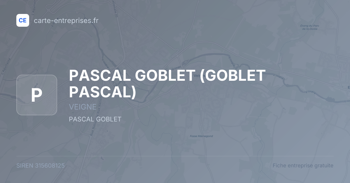 PASCAL GOBLET (GOBLET PASCAL) — 315608125 — fiche entreprise