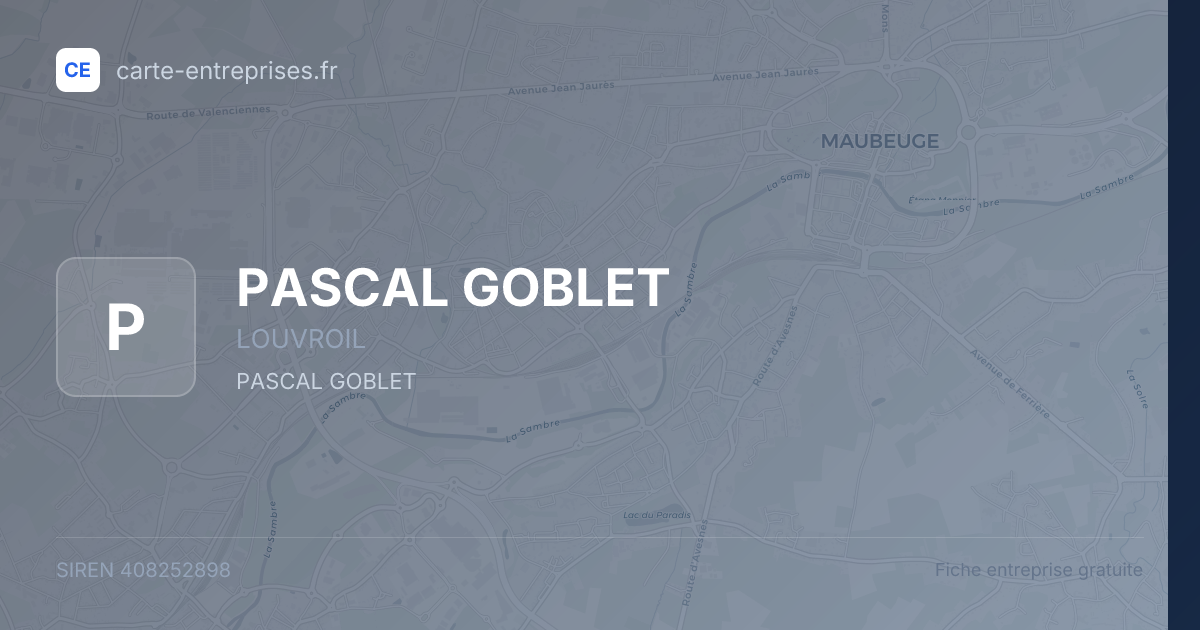 PASCAL GOBLET — 408252898 — fiche entreprise