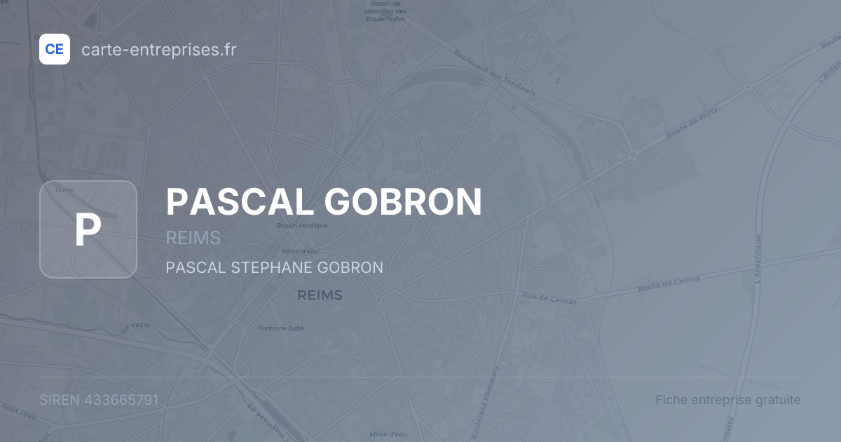 PASCAL GOBRON — 433665791 — fiche entreprise