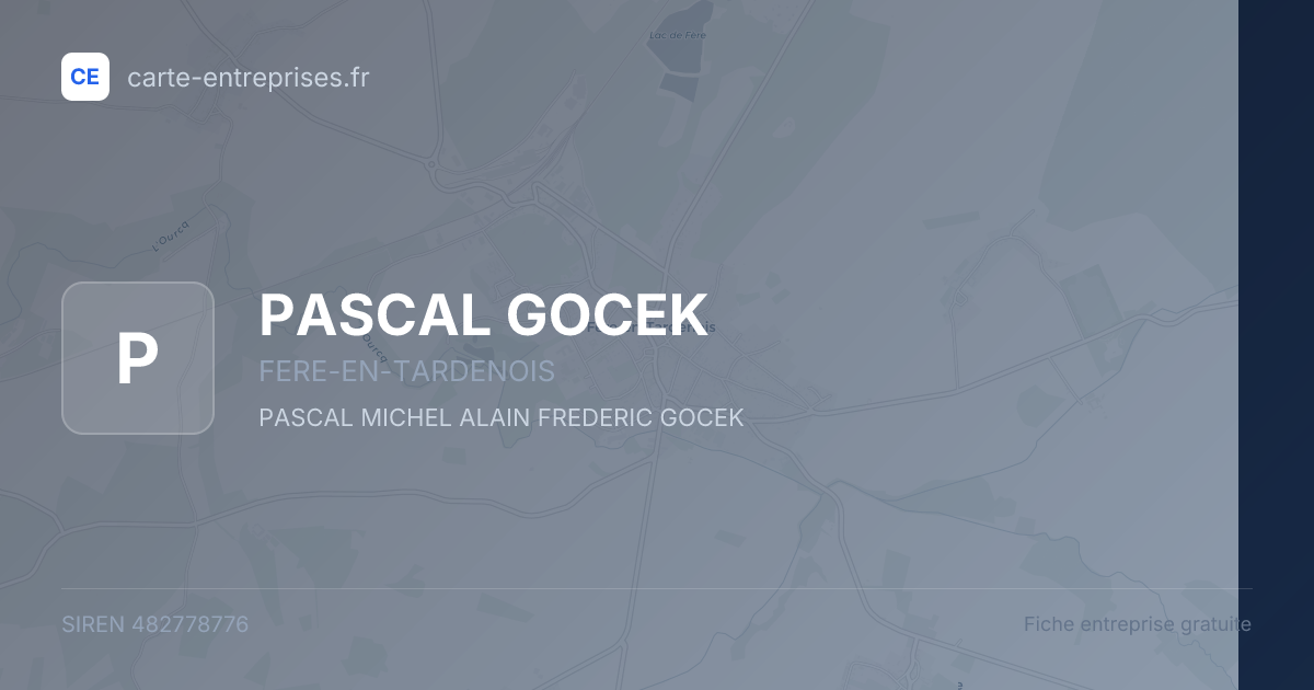 PASCAL GOCEK — 482778776 — fiche entreprise