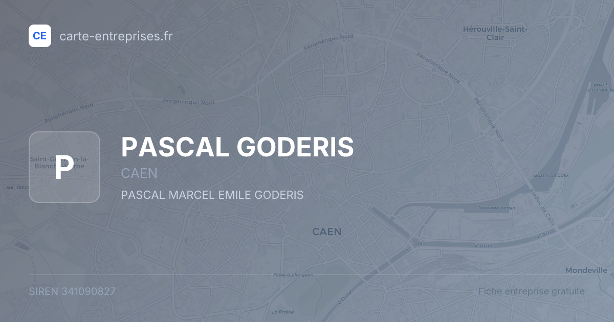 PASCAL GODERIS — 341090827 — fiche entreprise