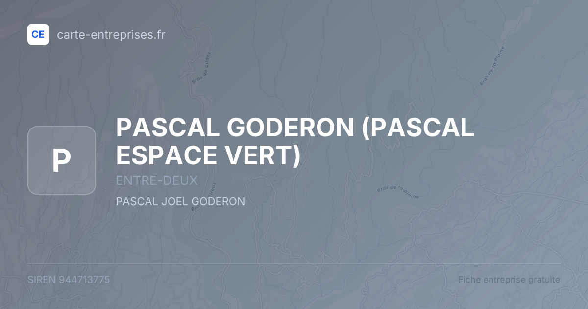 PASCAL GODERON (PASCAL ESPACE VERT) — 944713775 — fiche entreprise