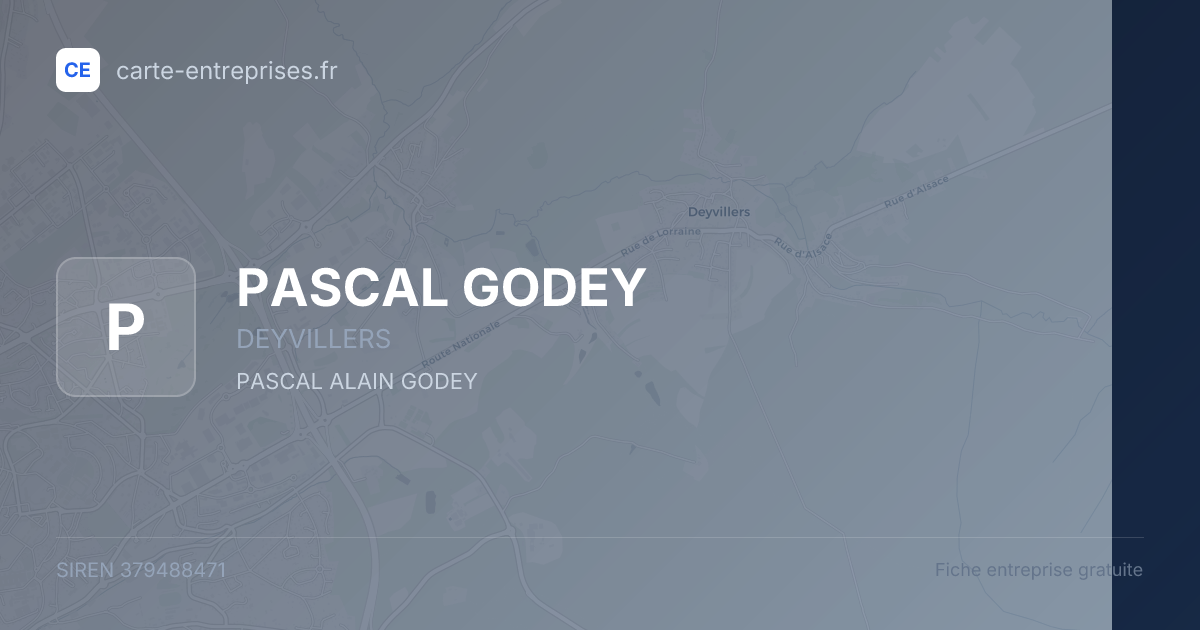PASCAL GODEY — 379488471 — fiche entreprise