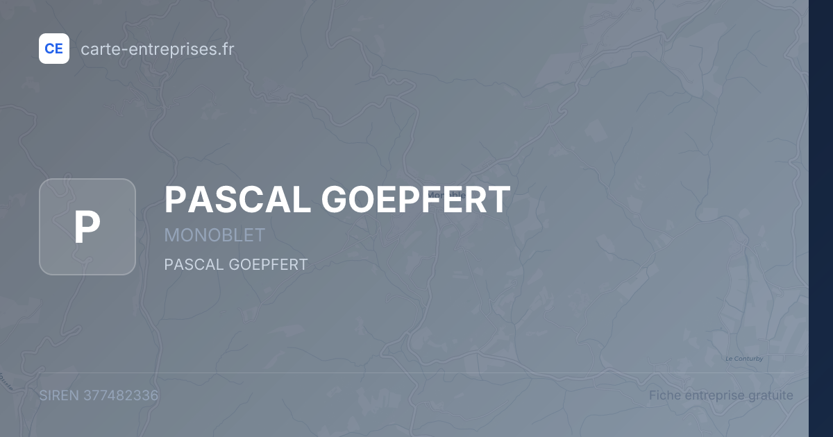 PASCAL GOEPFERT — 377482336 — fiche entreprise