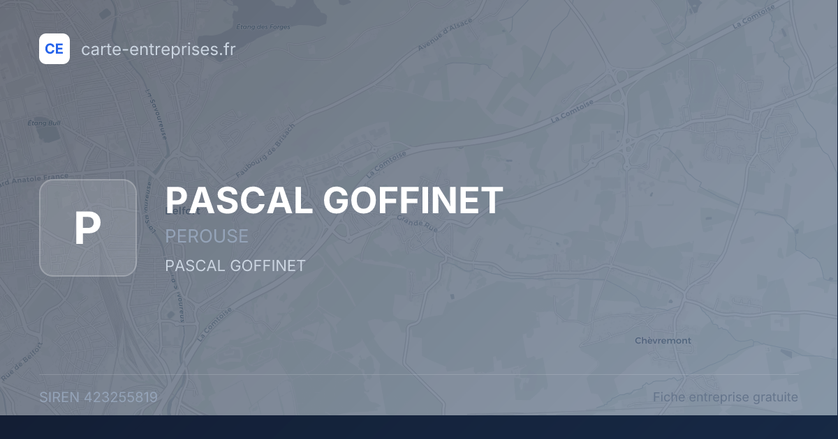 PASCAL GOFFINET — 423255819 — fiche entreprise