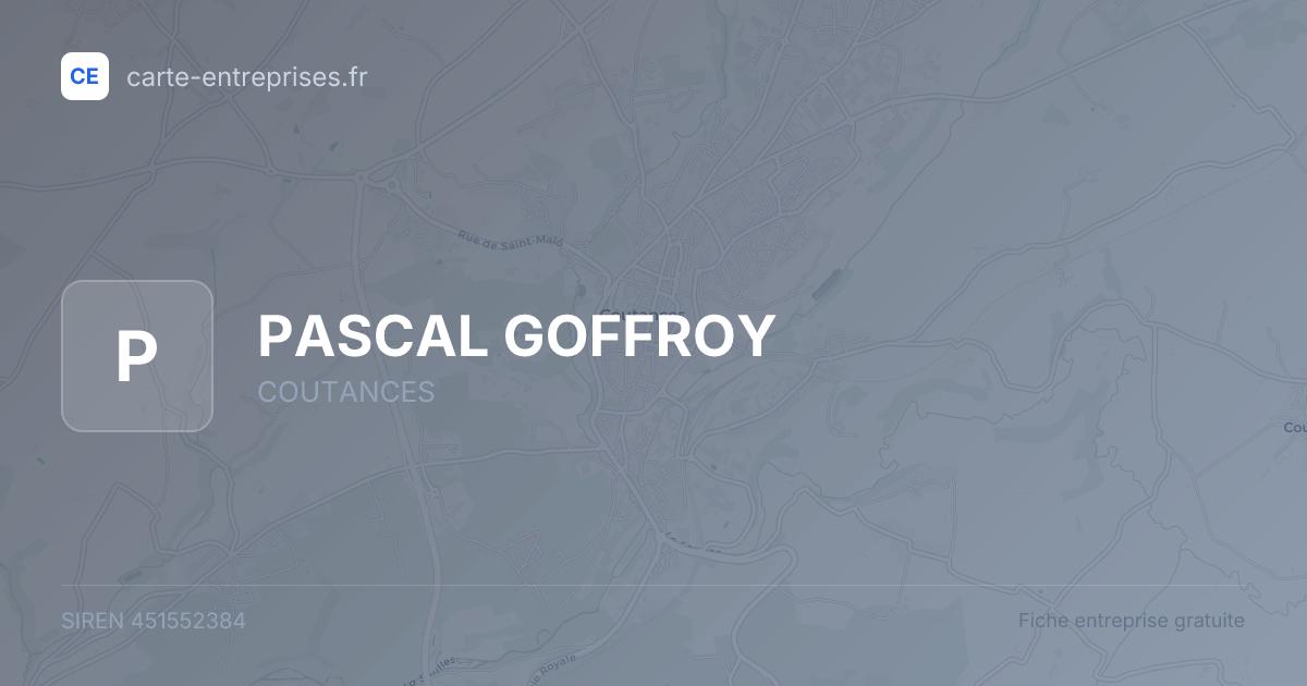 PASCAL GOFFROY — 451552384 — fiche entreprise