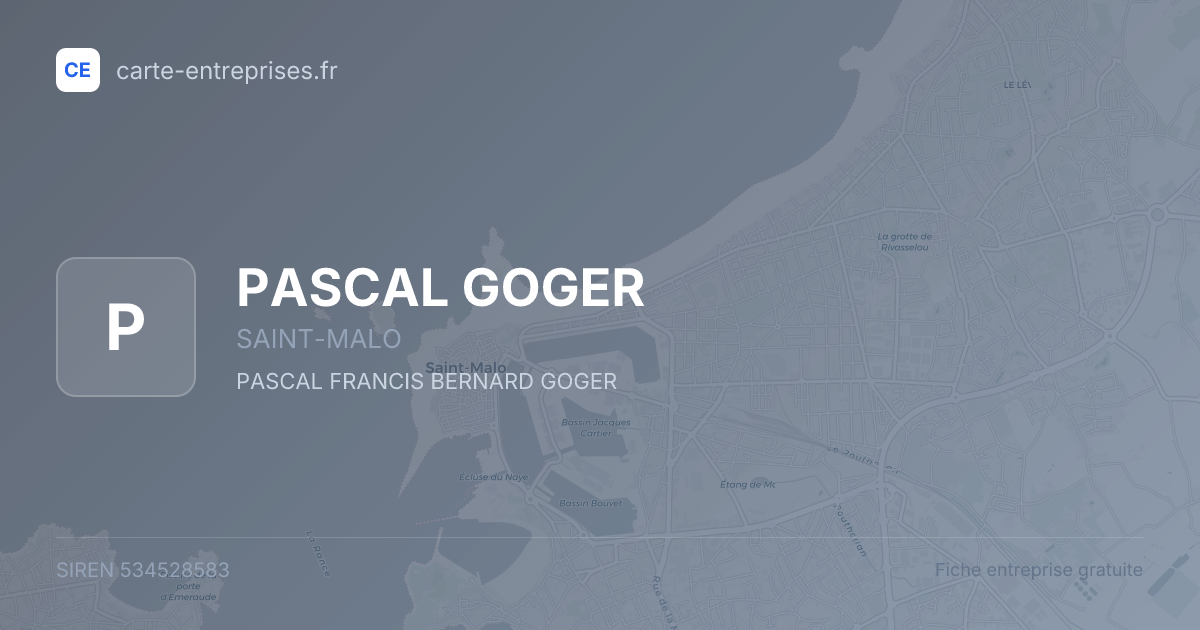 PASCAL GOGER — 534528583 — fiche entreprise