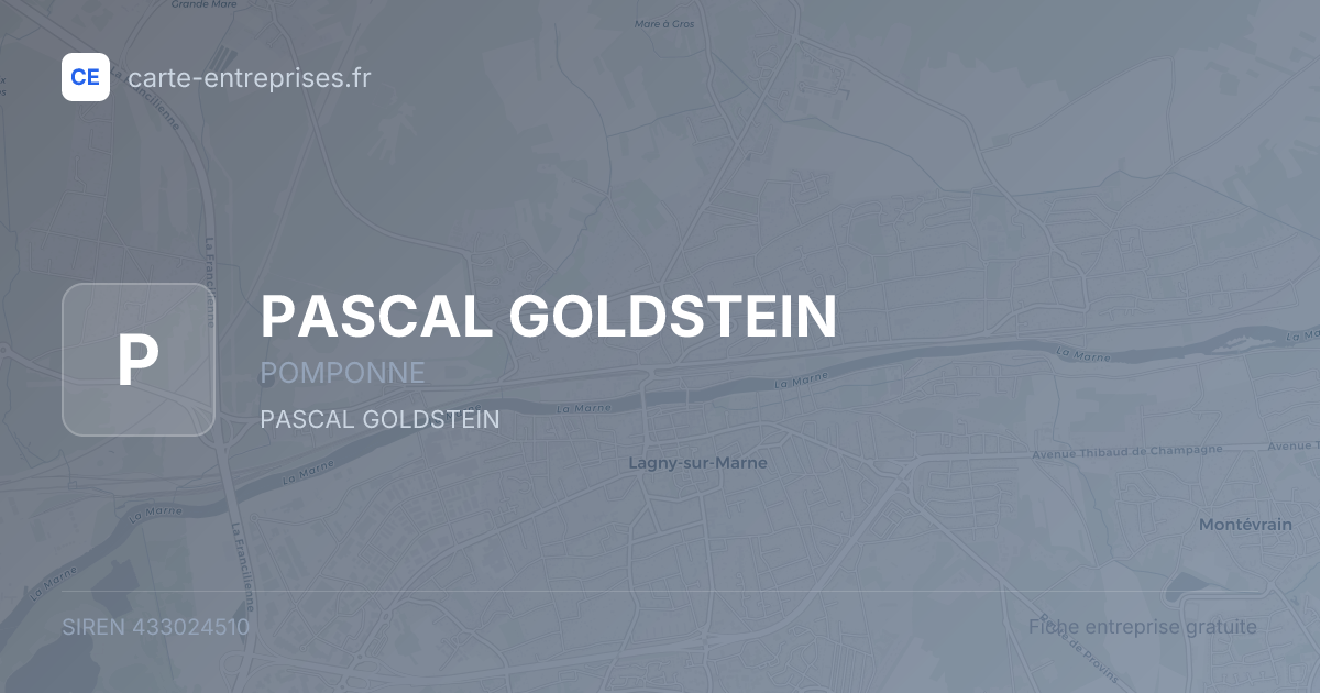PASCAL GOLDSTEIN — 433024510 — fiche entreprise