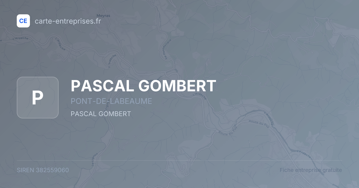 PASCAL GOMBERT — 382559060 — fiche entreprise