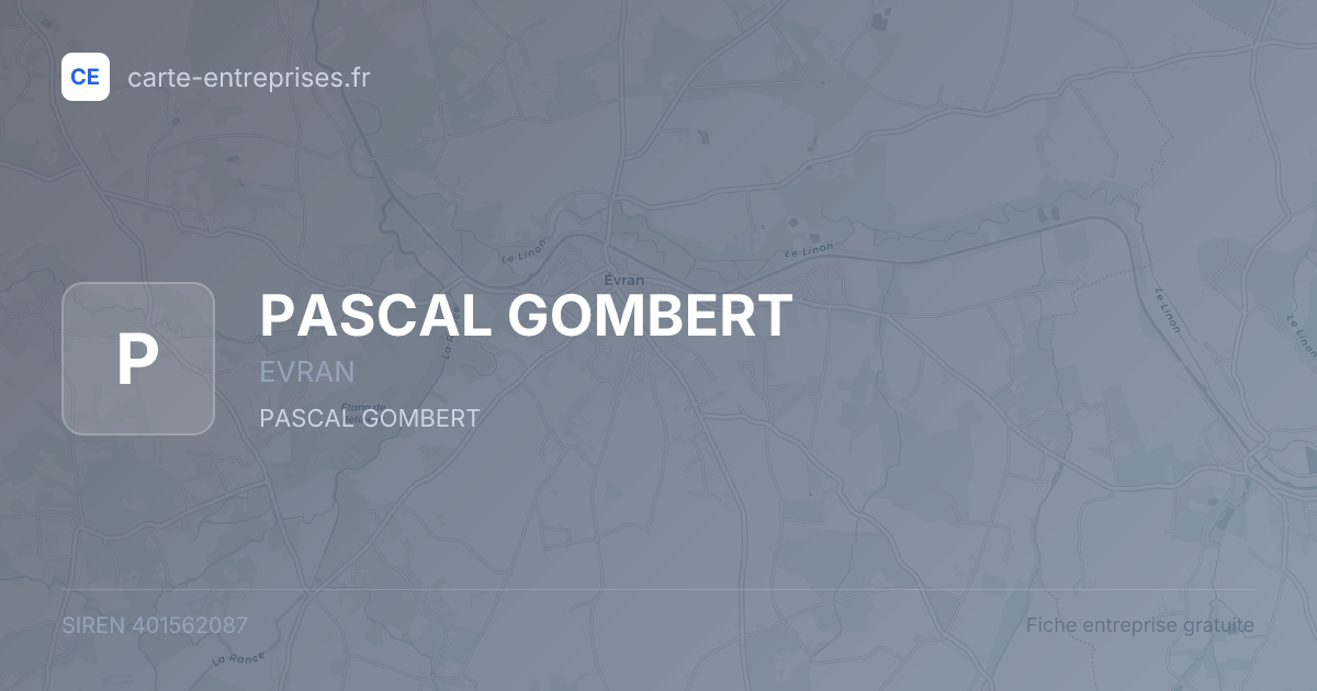 PASCAL GOMBERT — 401562087 — fiche entreprise