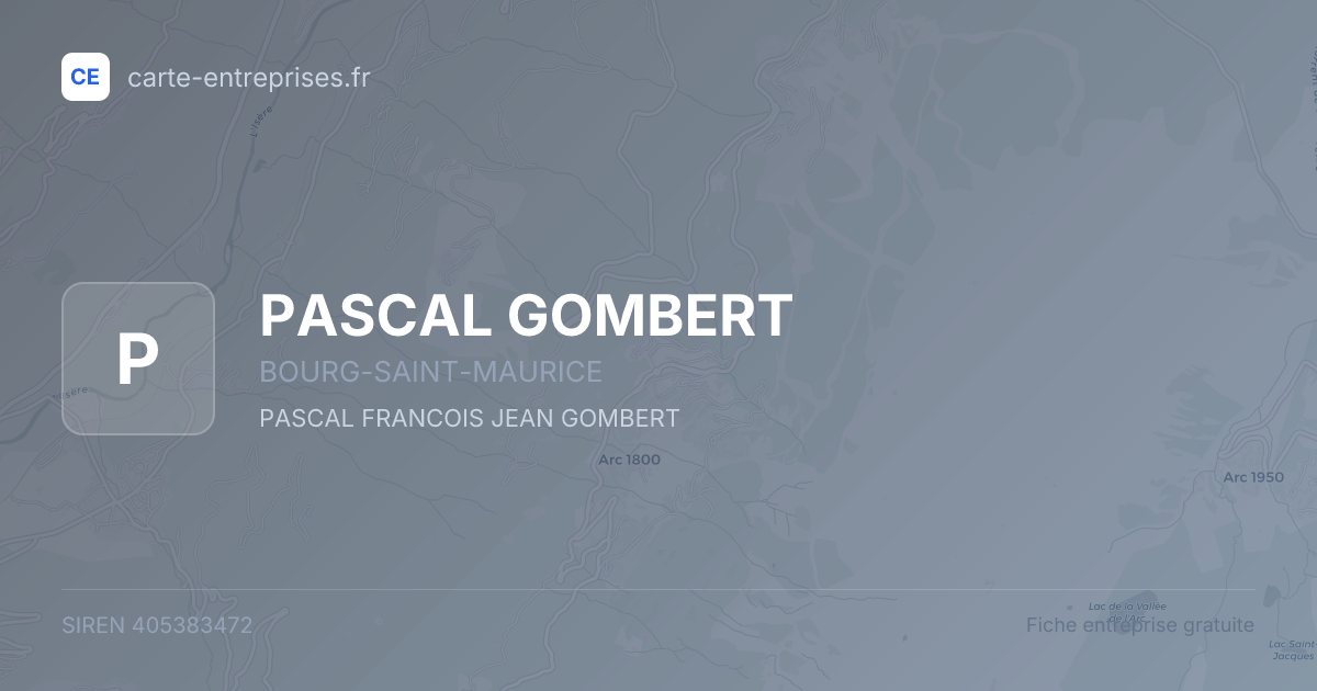 PASCAL GOMBERT — 405383472 — fiche entreprise