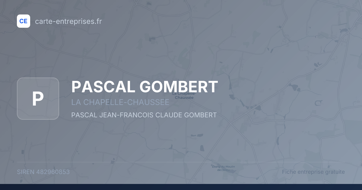 PASCAL GOMBERT — 482960853 — fiche entreprise
