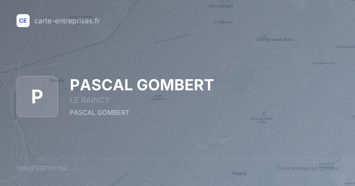 PASCAL GOMBERT — 598104792 — fiche entreprise