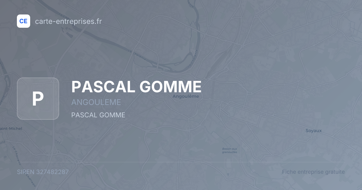 PASCAL GOMME — 327482287 — fiche entreprise