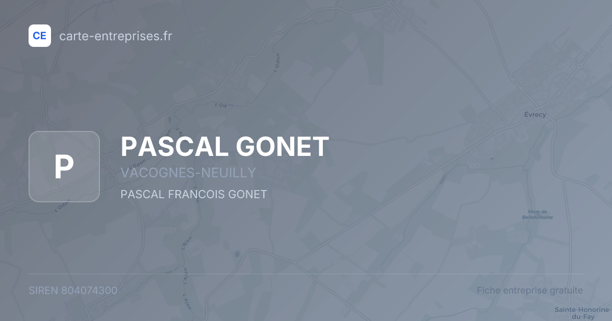 PASCAL GONET — 804074300 — fiche entreprise