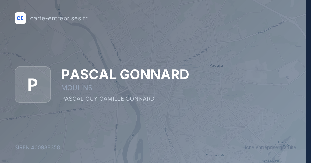 PASCAL GONNARD — 400988358 — fiche entreprise
