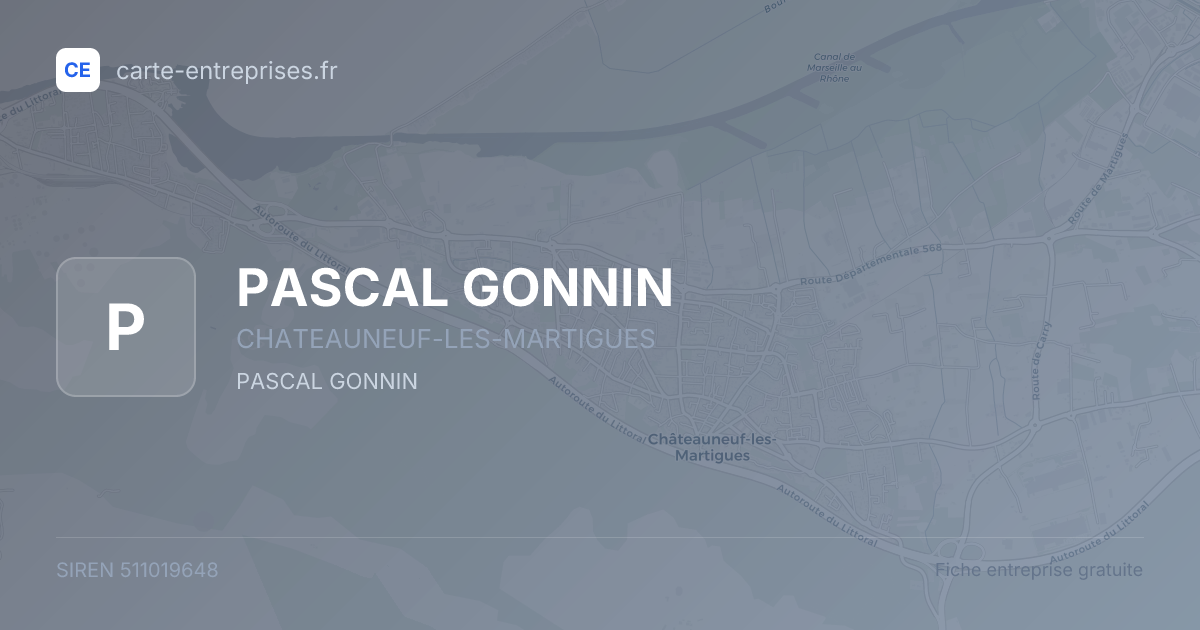 PASCAL GONNIN — 511019648 — fiche entreprise