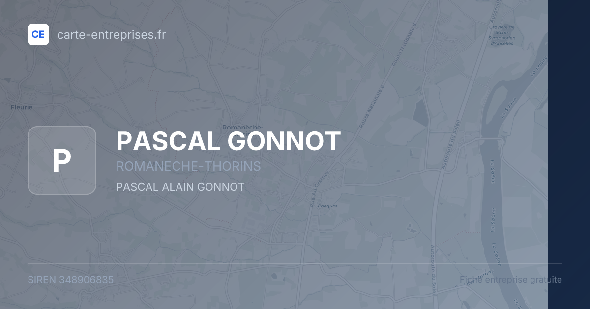 PASCAL GONNOT — 348906835 — fiche entreprise